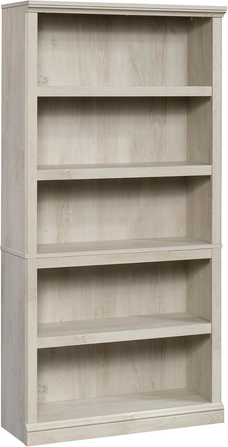 Sauder 5-Shelf Split Bookcase/ Book shelf, Oiled Oak finish