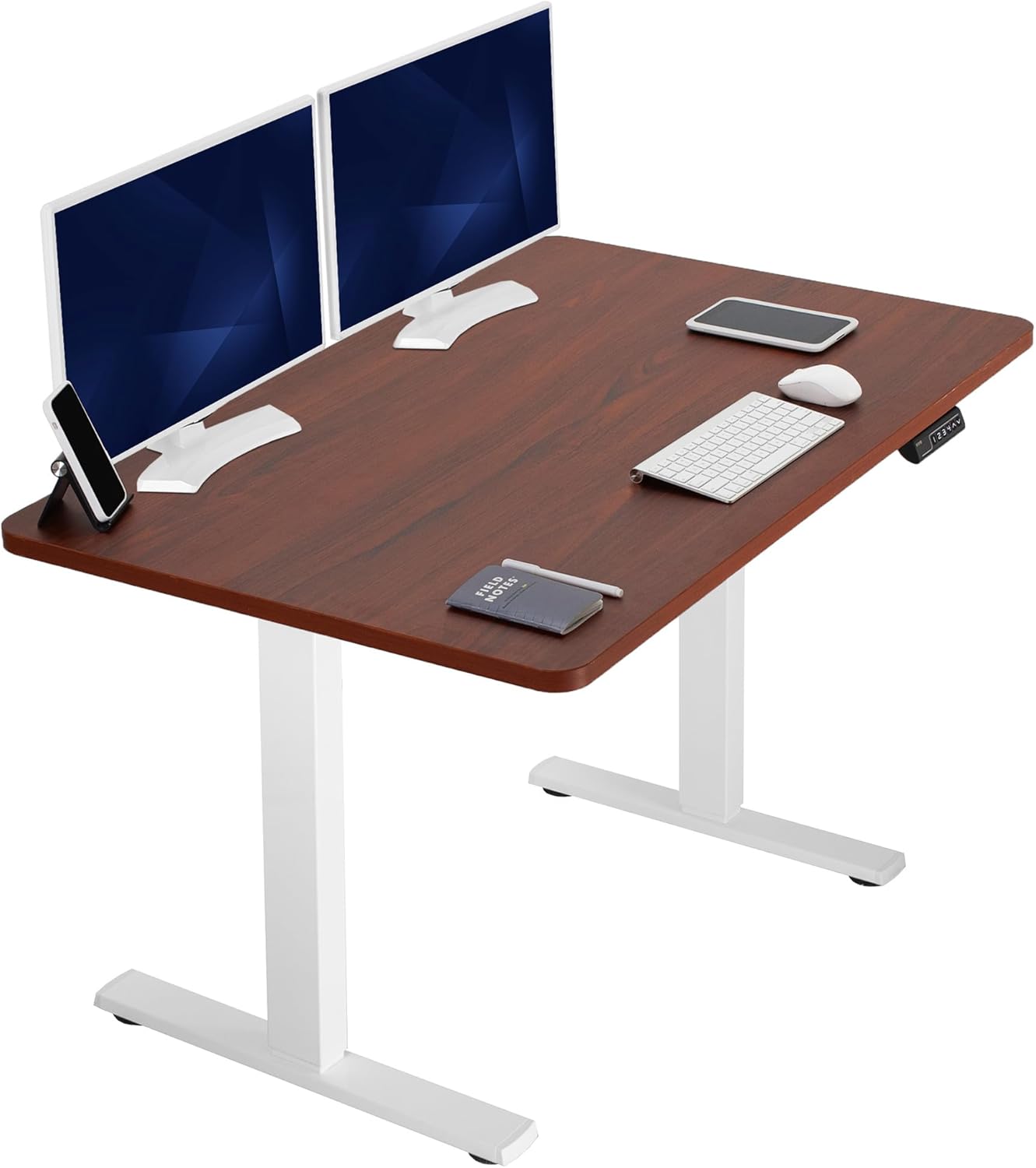 VIVO Electric 60 x 24 in Standing Desk, Memory Height Adjustment, 1B Series, Holds 220 lbs, One-Piece Black Top, Black Frame, DESK-KIT-1B6B