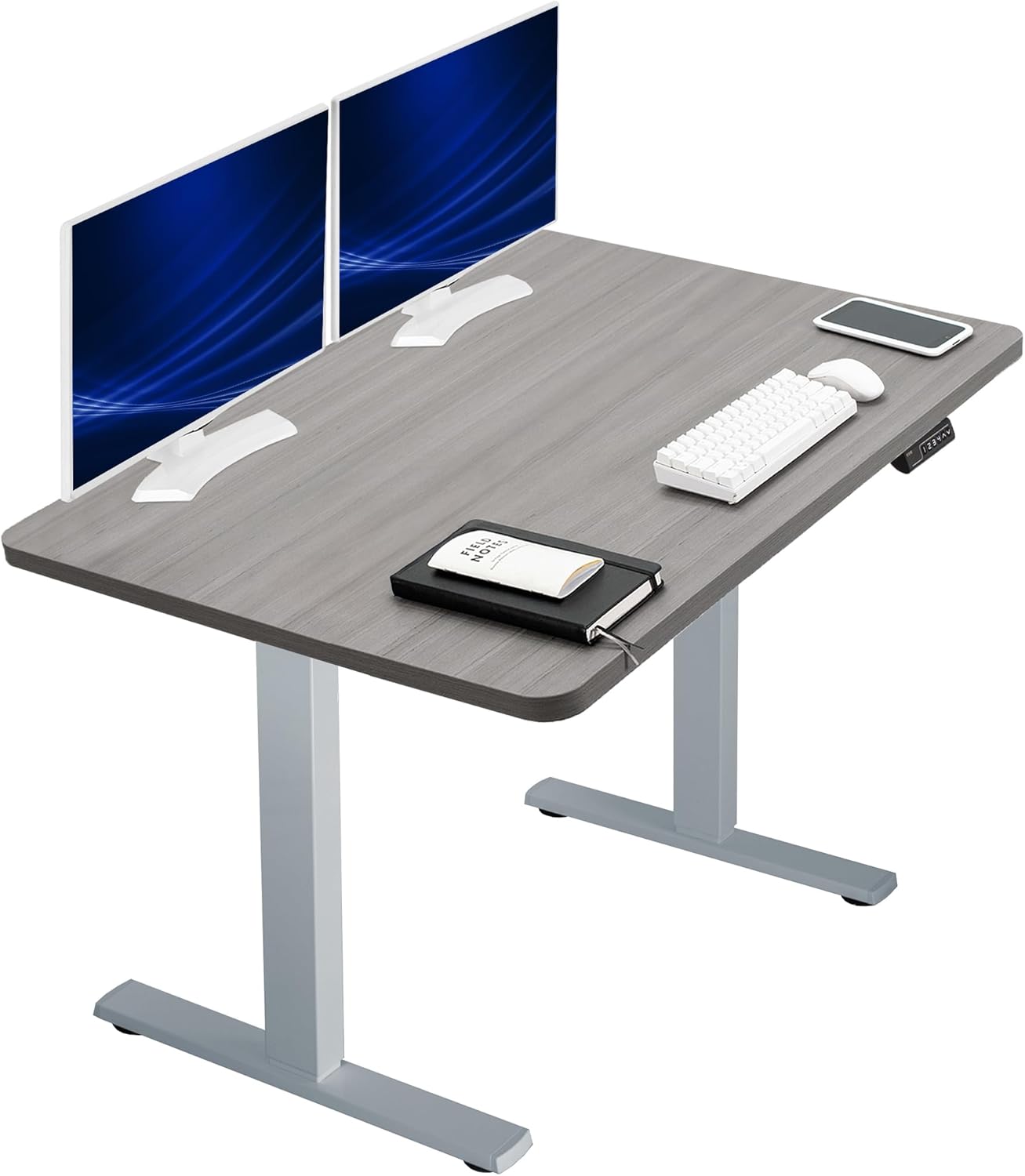 VIVO Electric 60 x 24 in Standing Desk, Memory Height Adjustment, 1B Series, Holds 220 lbs, One-Piece Black Top, Black Frame, DESK-KIT-1B6B