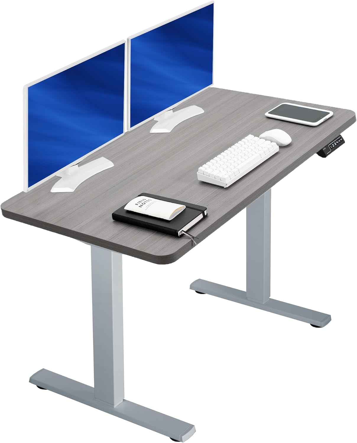 VIVO Electric 60 x 24 in Standing Desk, Memory Height Adjustment, 1B Series, Holds 220 lbs, One-Piece Black Top, Black Frame, DESK-KIT-1B6B