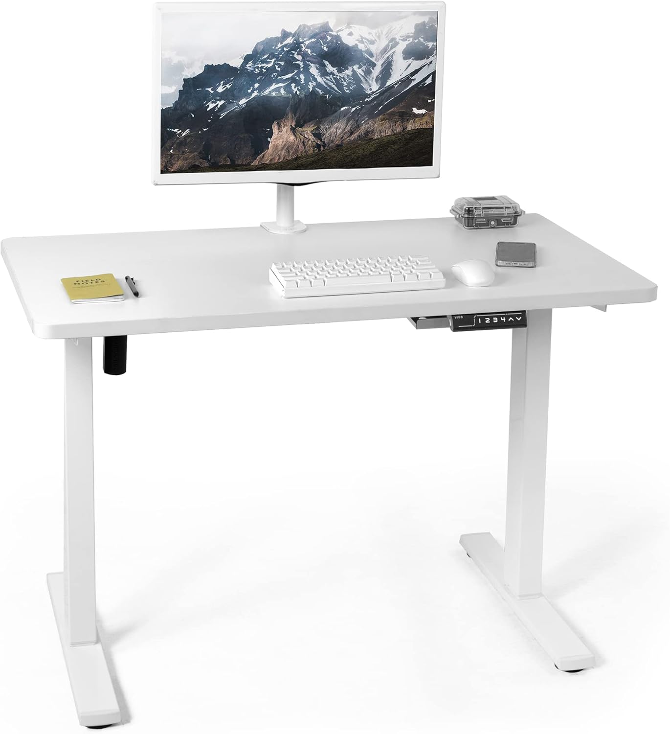 VIVO Electric 60 x 24 in Standing Desk, Memory Height Adjustment, 1B Series, Holds 220 lbs, One-Piece Black Top, Black Frame, DESK-KIT-1B6B