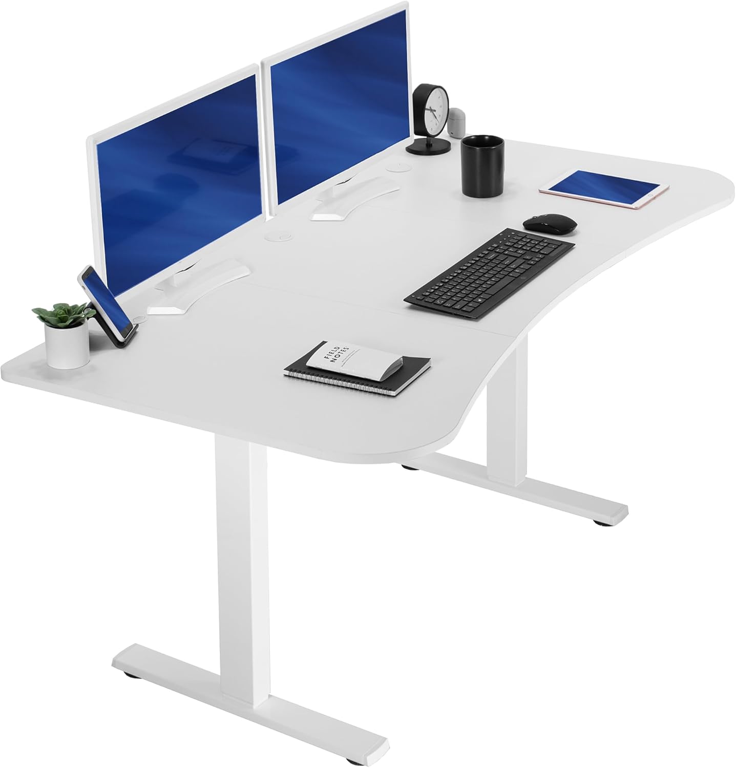 VIVO Electric 60 x 24 in Standing Desk, Memory Height Adjustment, 1B Series, Holds 220 lbs, One-Piece Black Top, Black Frame, DESK-KIT-1B6B