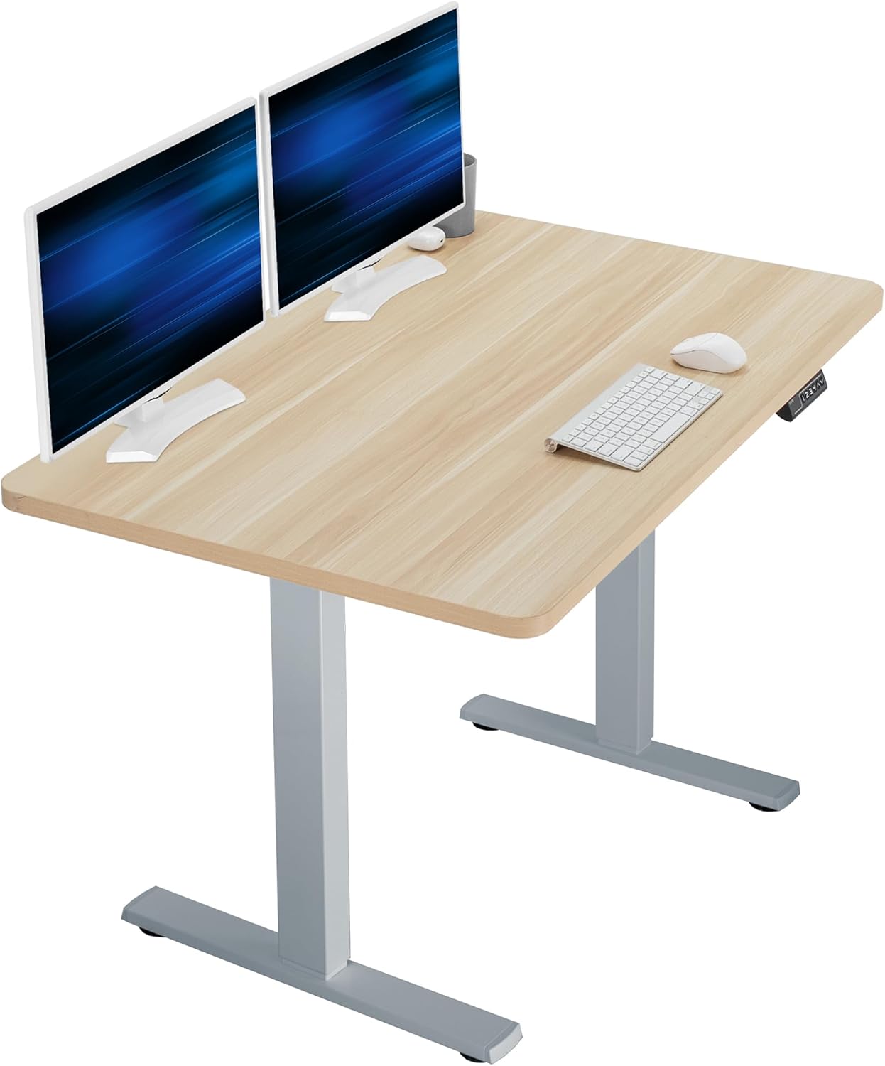 VIVO Electric 60 x 24 in Standing Desk, Memory Height Adjustment, 1B Series, Holds 220 lbs, One-Piece Black Top, Black Frame, DESK-KIT-1B6B