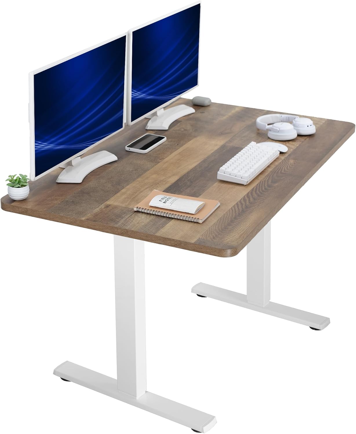 VIVO Electric 60 x 24 in Standing Desk, Memory Height Adjustment, 1B Series, Holds 220 lbs, One-Piece Black Top, Black Frame, DESK-KIT-1B6B