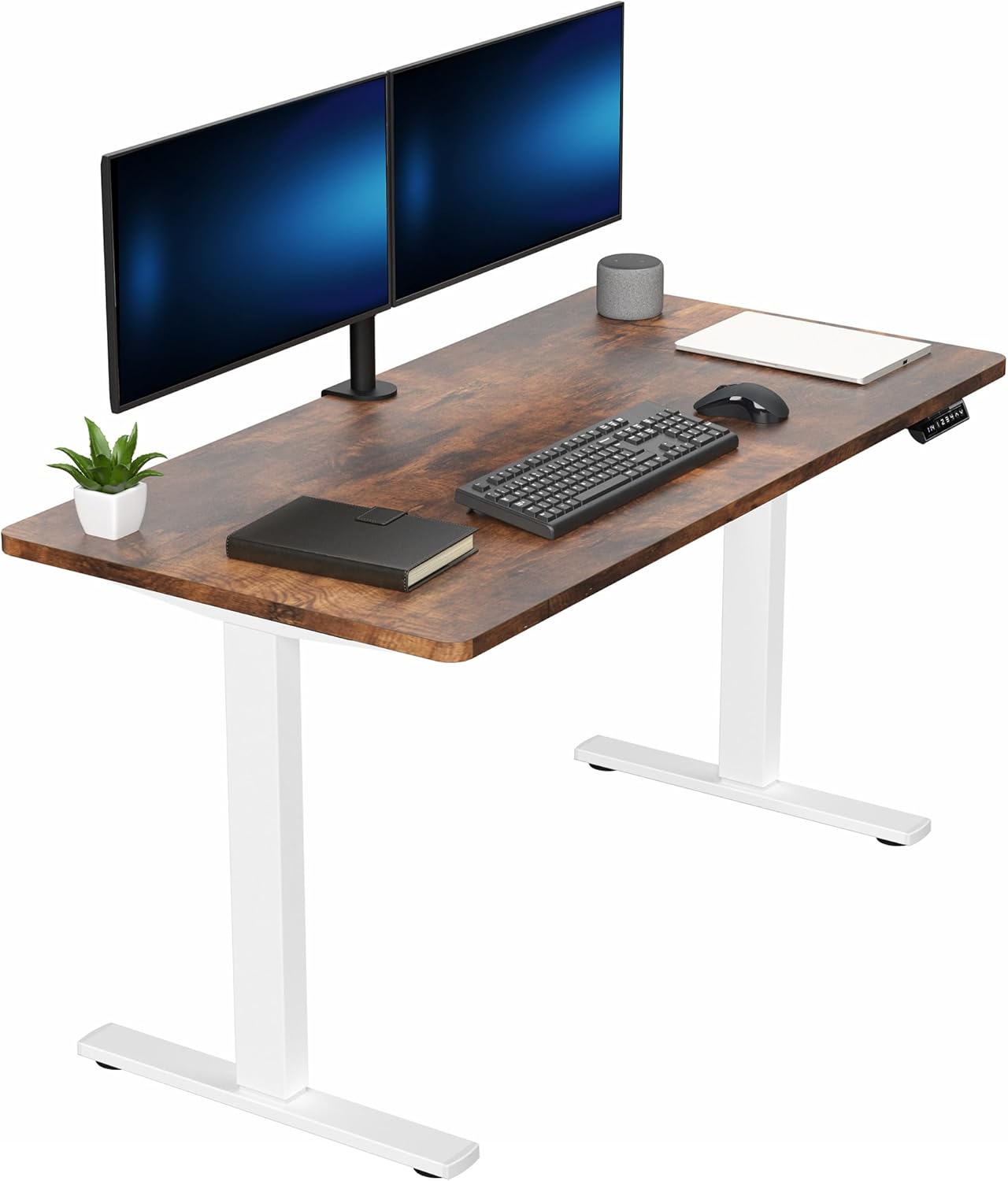 VIVO Electric 60 x 24 in Standing Desk, Memory Height Adjustment, 1B Series, Holds 220 lbs, One-Piece Black Top, Black Frame, DESK-KIT-1B6B