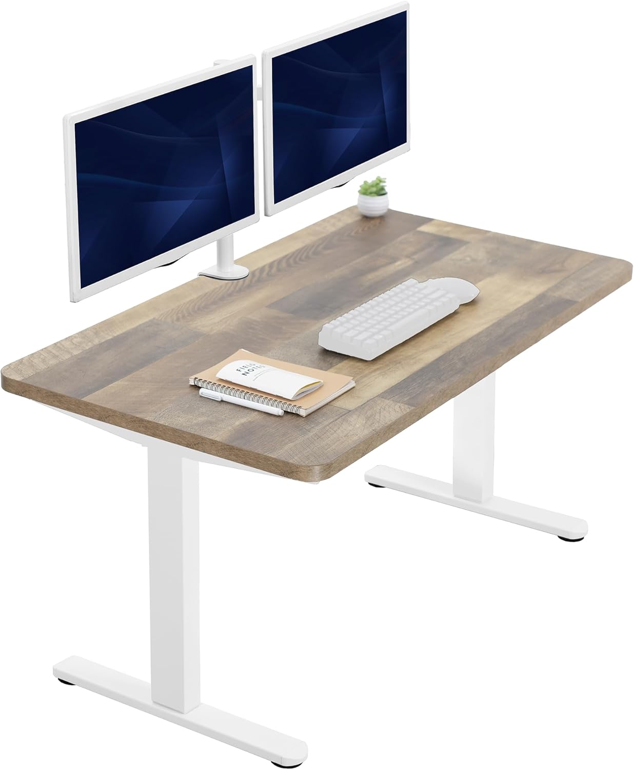 VIVO Electric 60 x 24 in Standing Desk, Memory Height Adjustment, 1B Series, Holds 220 lbs, One-Piece Black Top, Black Frame, DESK-KIT-1B6B