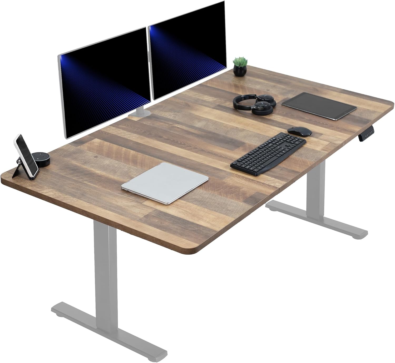 VIVO Electric 60 x 24 in Standing Desk, Memory Height Adjustment, 1B Series, Holds 220 lbs, One-Piece Black Top, Black Frame, DESK-KIT-1B6B