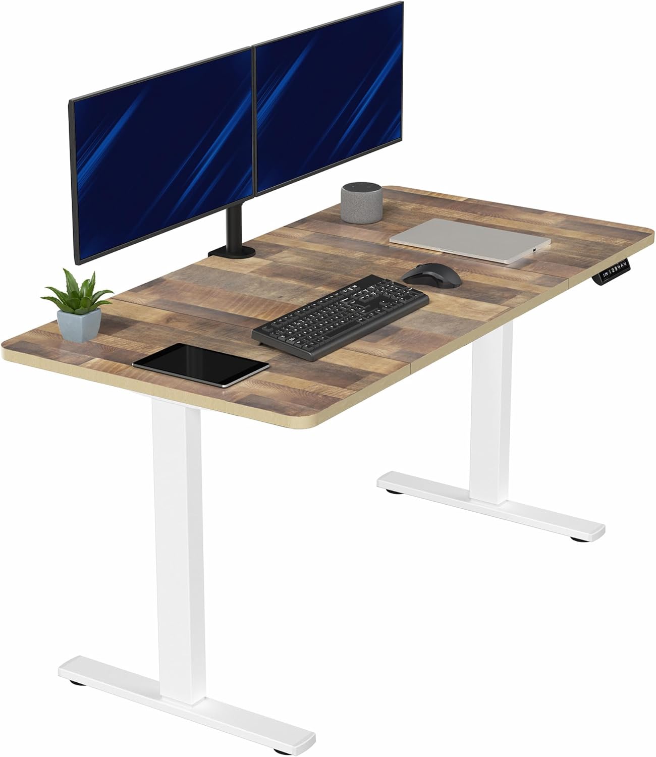 VIVO Electric 60 x 24 in Standing Desk, Memory Height Adjustment, 1B Series, Holds 220 lbs, One-Piece Black Top, Black Frame, DESK-KIT-1B6B