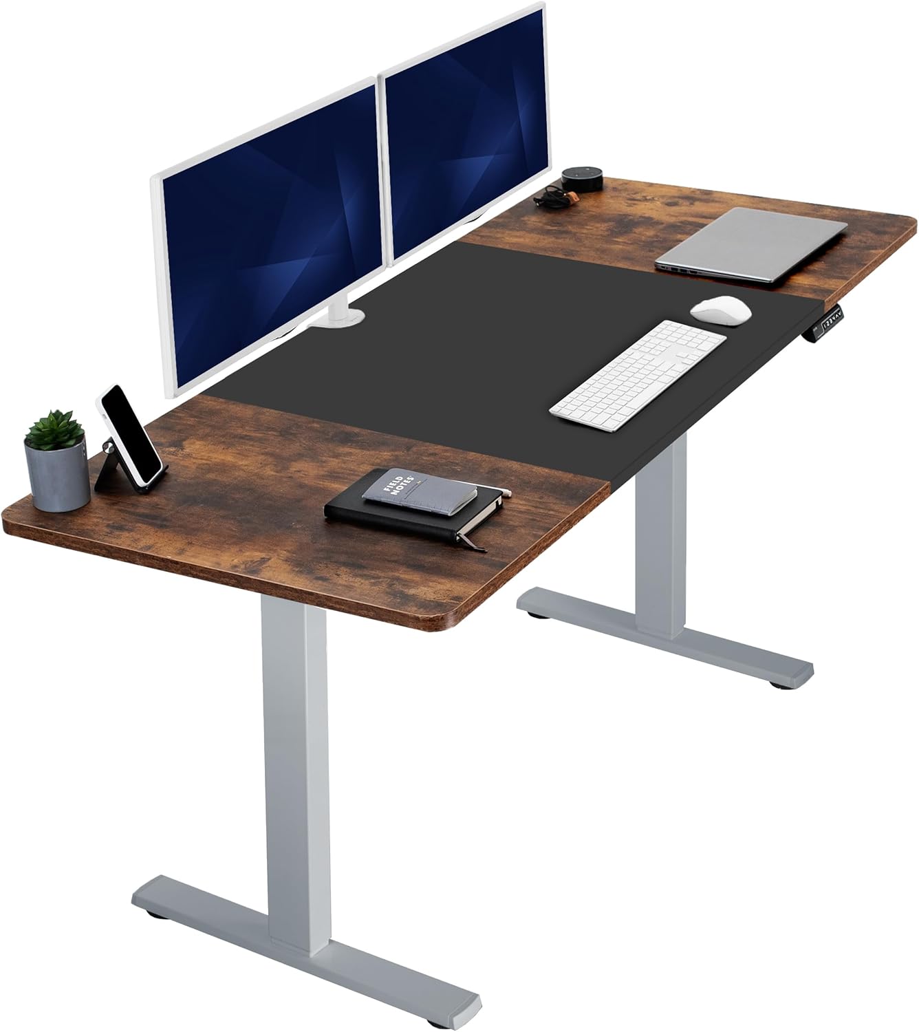 VIVO Electric 60 x 24 in Standing Desk, Memory Height Adjustment, 1B Series, Holds 220 lbs, One-Piece Black Top, Black Frame, DESK-KIT-1B6B