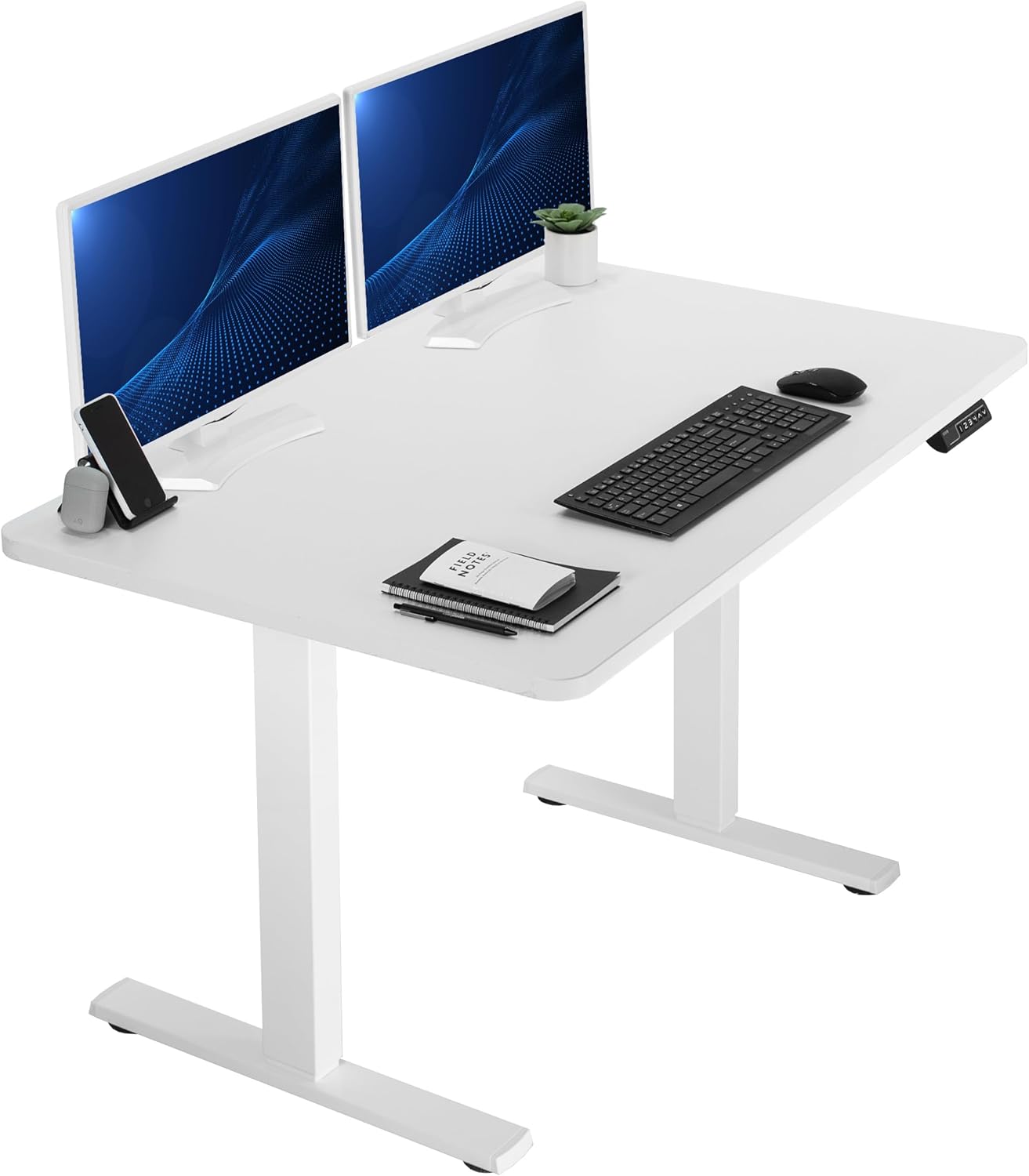 VIVO Electric 60 x 24 in Standing Desk, Memory Height Adjustment, 1B Series, Holds 220 lbs, One-Piece Black Top, Black Frame, DESK-KIT-1B6B