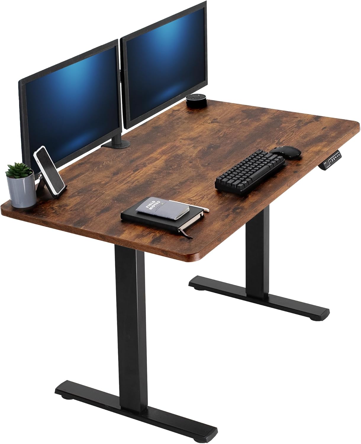 VIVO Electric 60 x 24 in Standing Desk, Memory Height Adjustment, 1B Series, Holds 220 lbs, One-Piece Black Top, Black Frame, DESK-KIT-1B6B