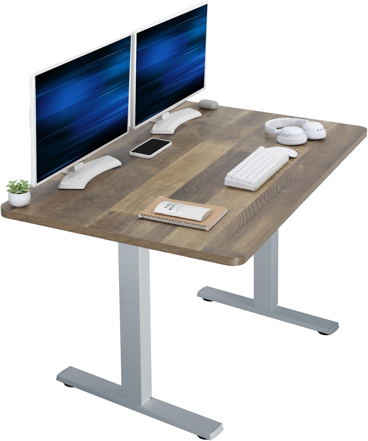 VIVO Electric 60 x 24 in Standing Desk, Memory Height Adjustment, 1B Series, Holds 220 lbs, One-Piece Black Top, Black Frame, DESK-KIT-1B6B