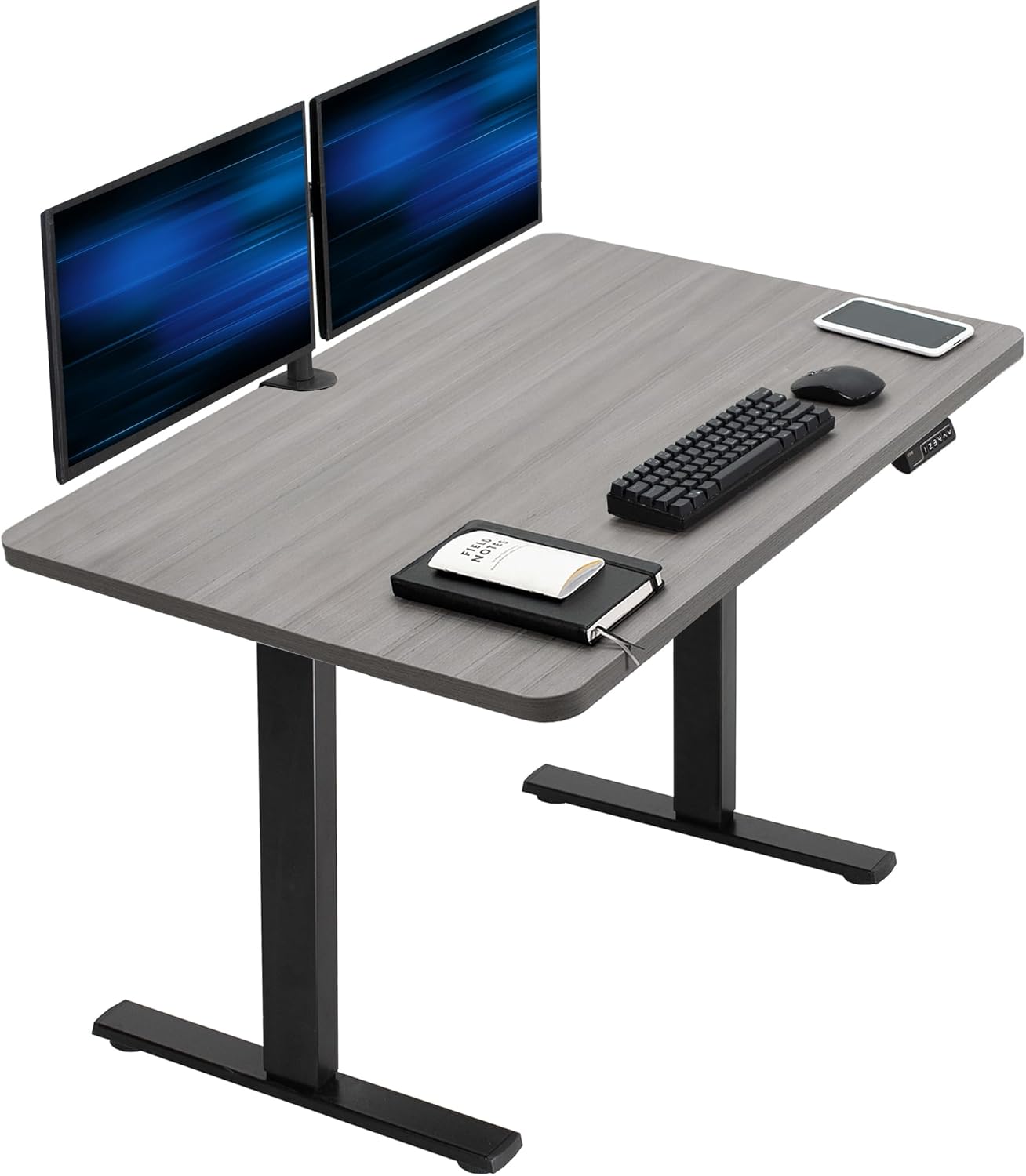 VIVO Electric 60 x 24 in Standing Desk, Memory Height Adjustment, 1B Series, Holds 220 lbs, One-Piece Black Top, Black Frame, DESK-KIT-1B6B