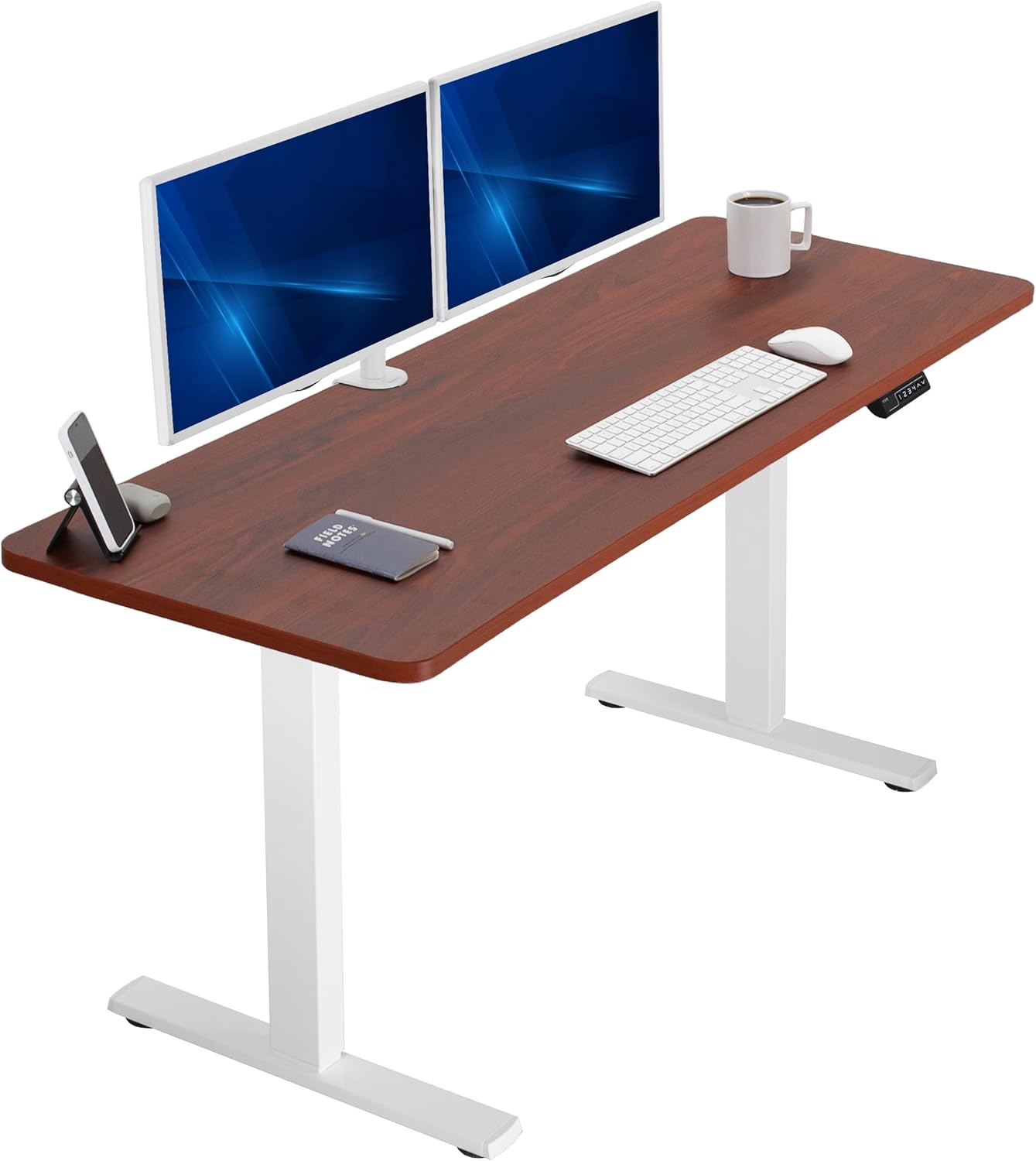 VIVO Electric 60 x 24 in Standing Desk, Memory Height Adjustment, 1B Series, Holds 220 lbs, One-Piece Black Top, Black Frame, DESK-KIT-1B6B