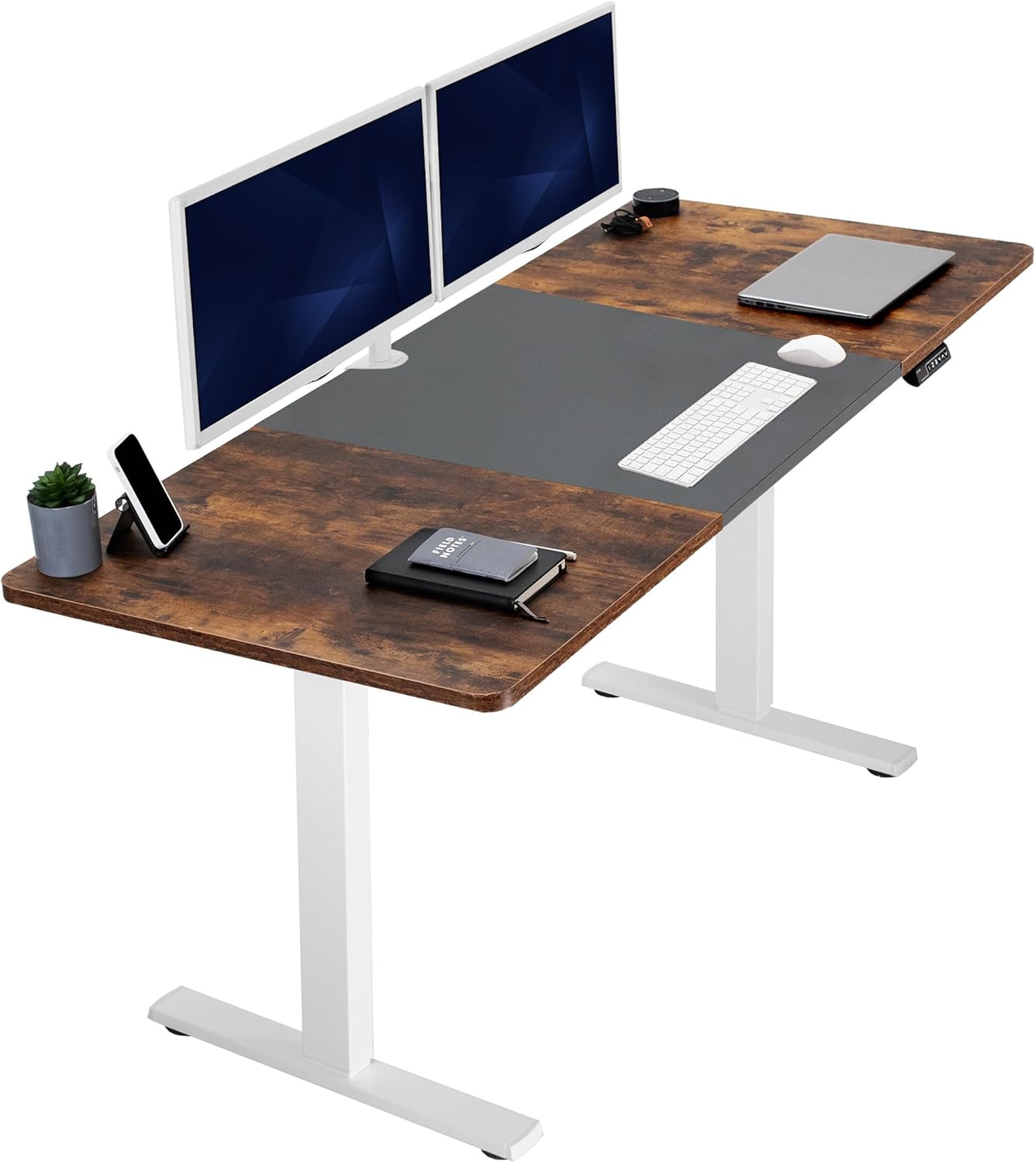 VIVO Electric 60 x 24 in Standing Desk, Memory Height Adjustment, 1B Series, Holds 220 lbs, One-Piece Black Top, Black Frame, DESK-KIT-1B6B