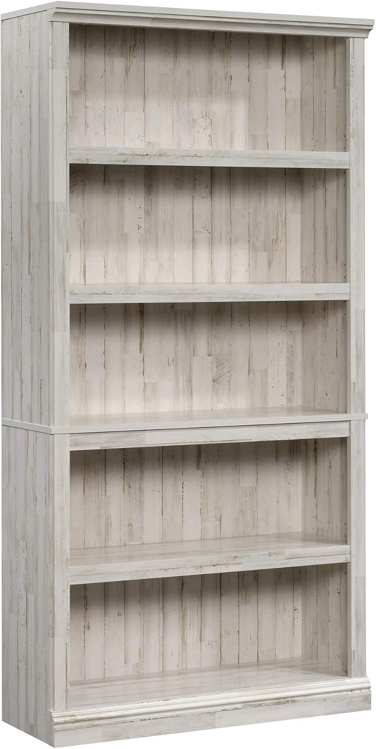 Sauder 5-Shelf Split Bookcase/ Book shelf, Oiled Oak finish
