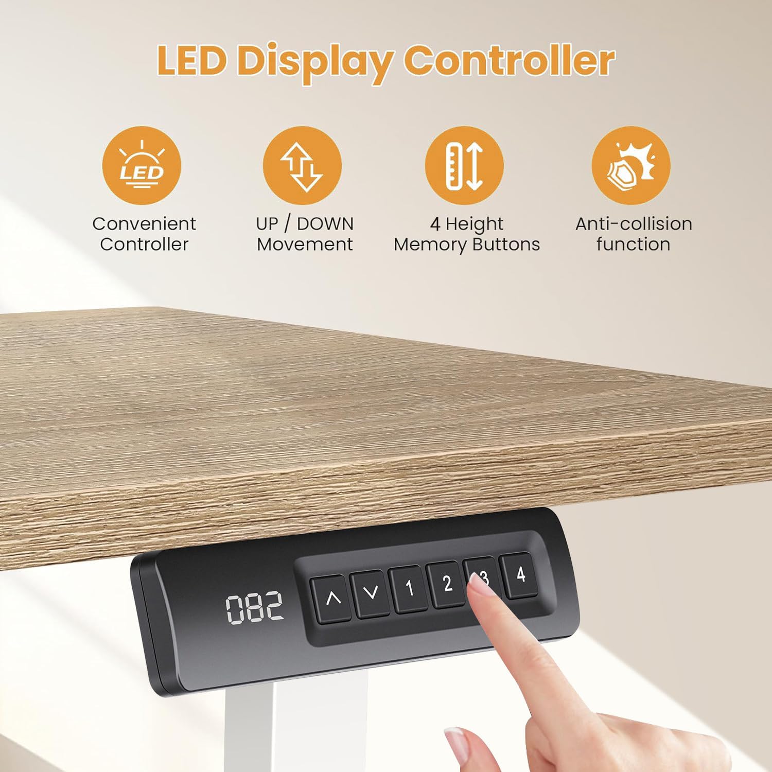 63” L Shaped Standing Desk with Charging Station,Supports Left and Right Swapping,Electric Height Adjustable Corner Stand Up Desk.Free Hook, Lockable Wheels,Mouse Pad,Oak