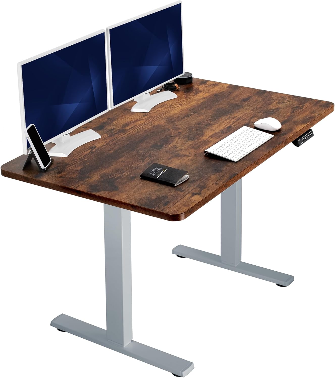 VIVO Electric 60 x 24 in Standing Desk, Memory Height Adjustment, 1B Series, Holds 220 lbs, One-Piece Black Top, Black Frame, DESK-KIT-1B6B