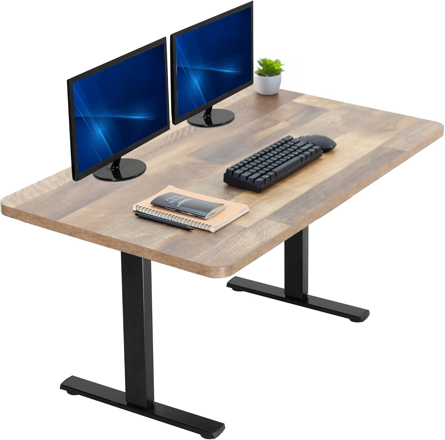 VIVO Electric 60 x 24 in Standing Desk, Memory Height Adjustment, 1B Series, Holds 220 lbs, One-Piece Black Top, Black Frame, DESK-KIT-1B6B