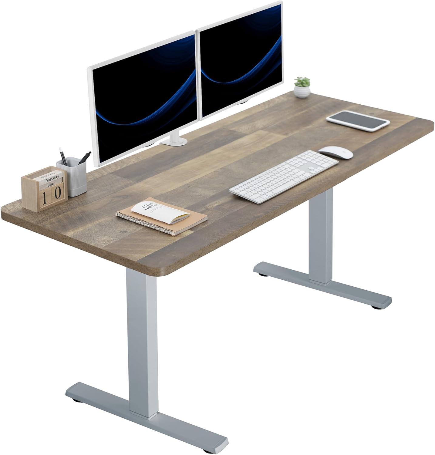 VIVO Electric 60 x 24 in Standing Desk, Memory Height Adjustment, 1B Series, Holds 220 lbs, One-Piece Black Top, Black Frame, DESK-KIT-1B6B