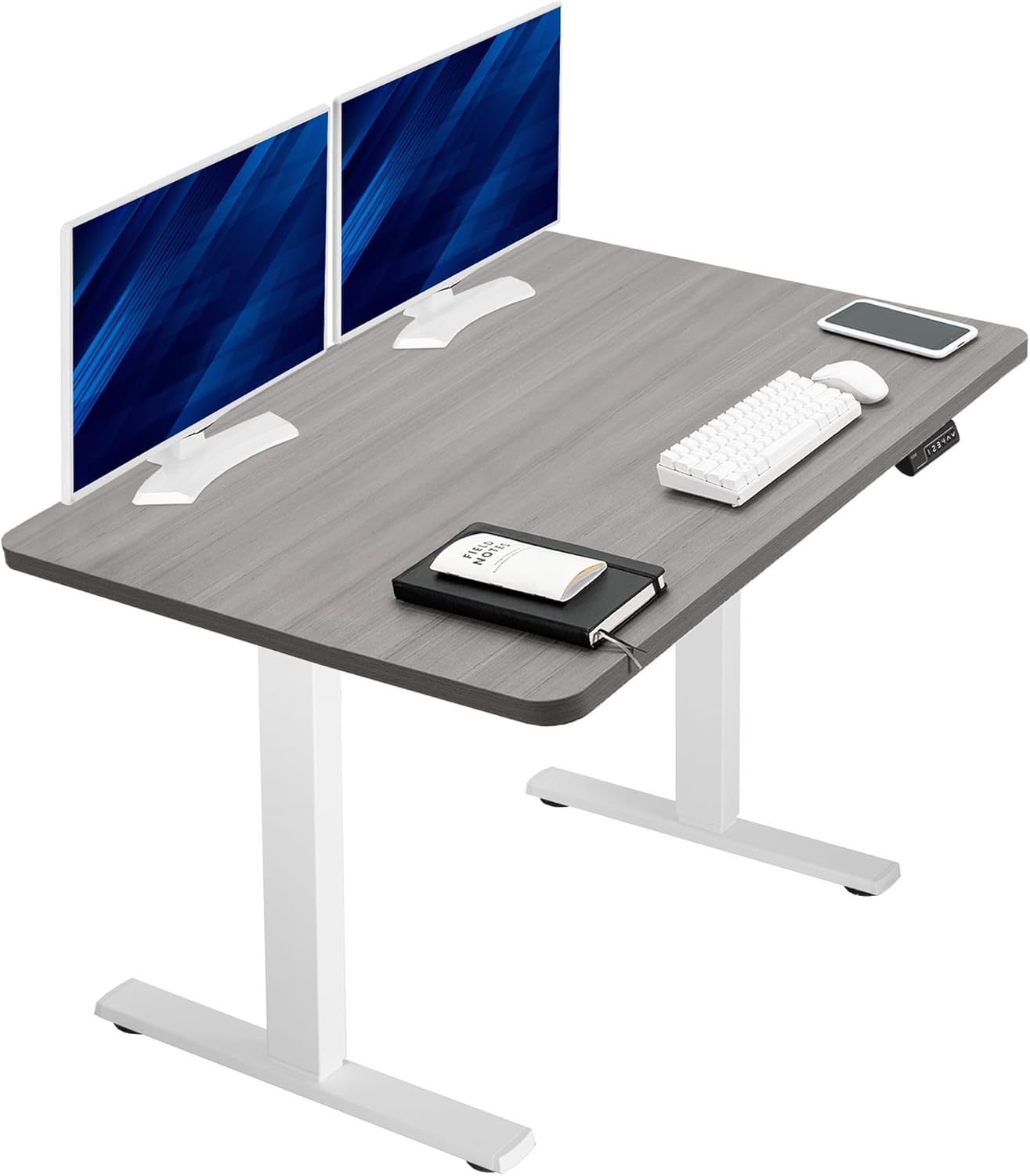 VIVO Electric 60 x 24 in Standing Desk, Memory Height Adjustment, 1B Series, Holds 220 lbs, One-Piece Black Top, Black Frame, DESK-KIT-1B6B