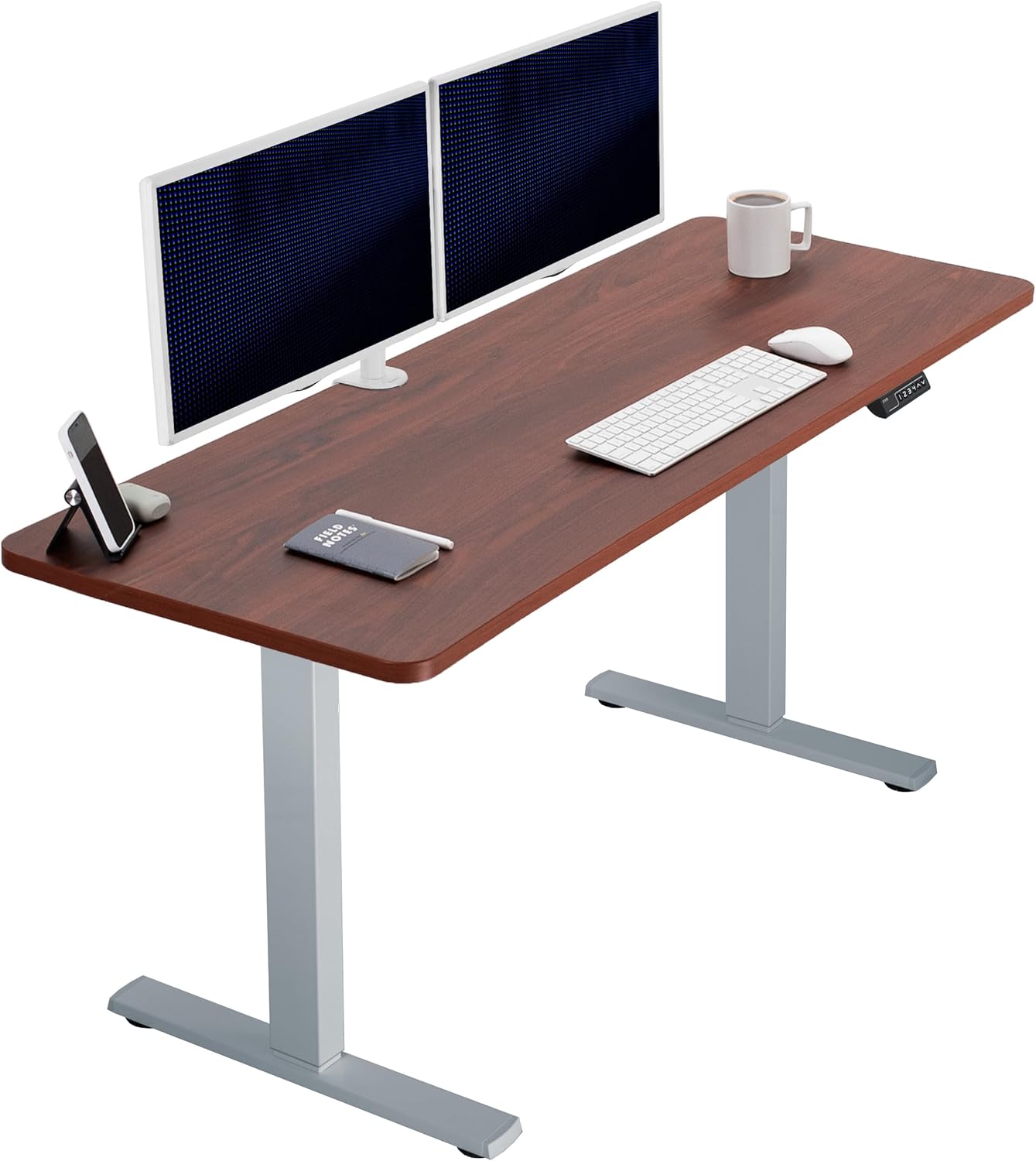 VIVO Electric 60 x 24 in Standing Desk, Memory Height Adjustment, 1B Series, Holds 220 lbs, One-Piece Black Top, Black Frame, DESK-KIT-1B6B