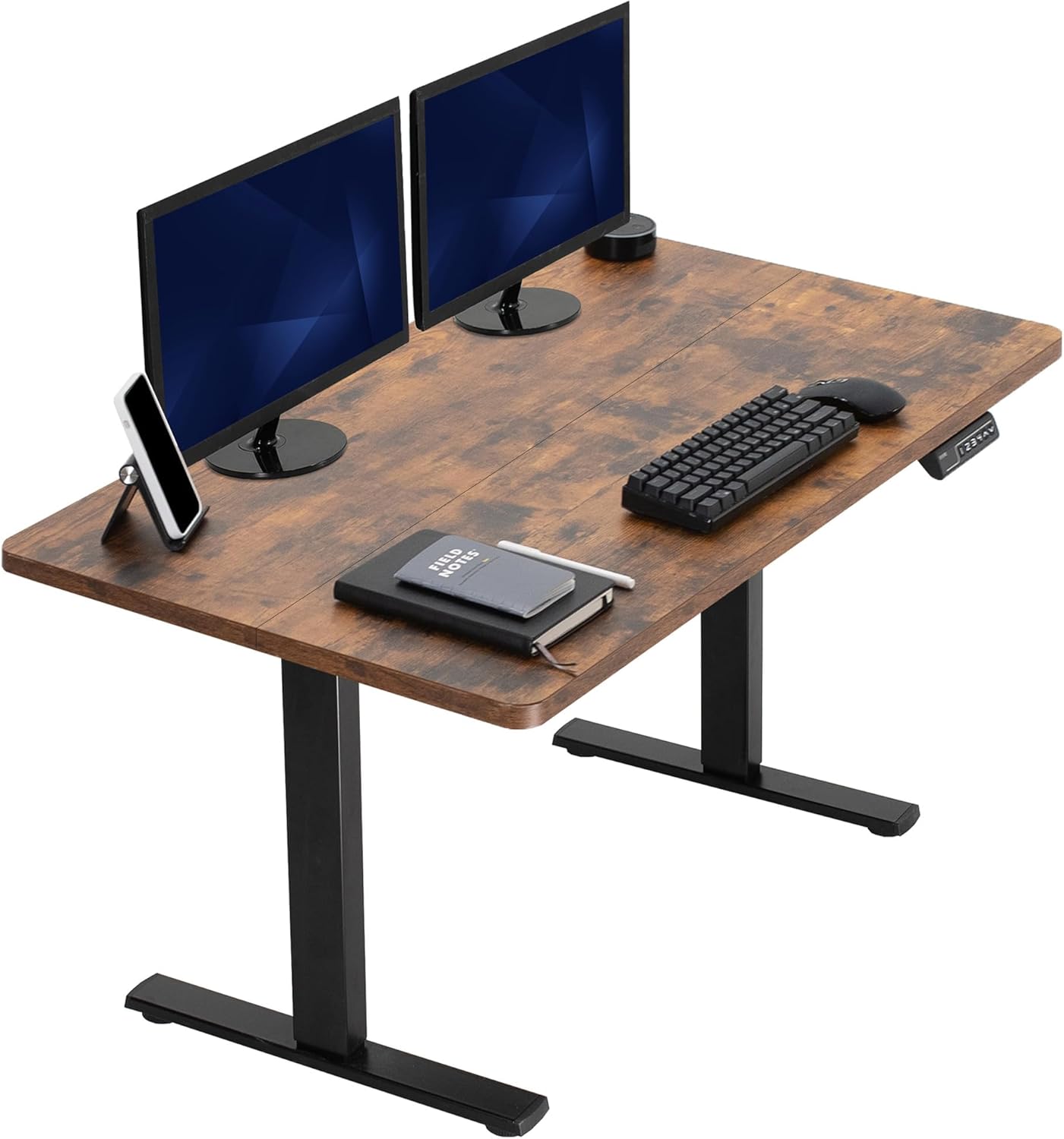 VIVO Electric 60 x 24 in Standing Desk, Memory Height Adjustment, 1B Series, Holds 220 lbs, One-Piece Black Top, Black Frame, DESK-KIT-1B6B