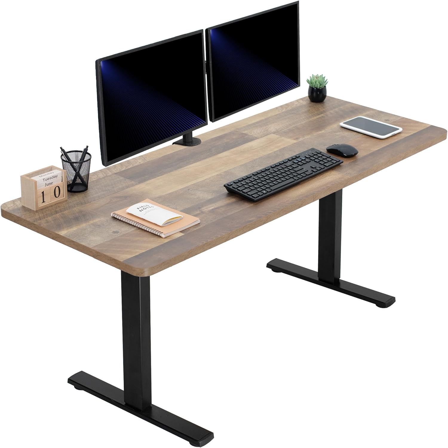 VIVO Electric 60 x 24 in Standing Desk, Memory Height Adjustment, 1B Series, Holds 220 lbs, One-Piece Black Top, Black Frame, DESK-KIT-1B6B