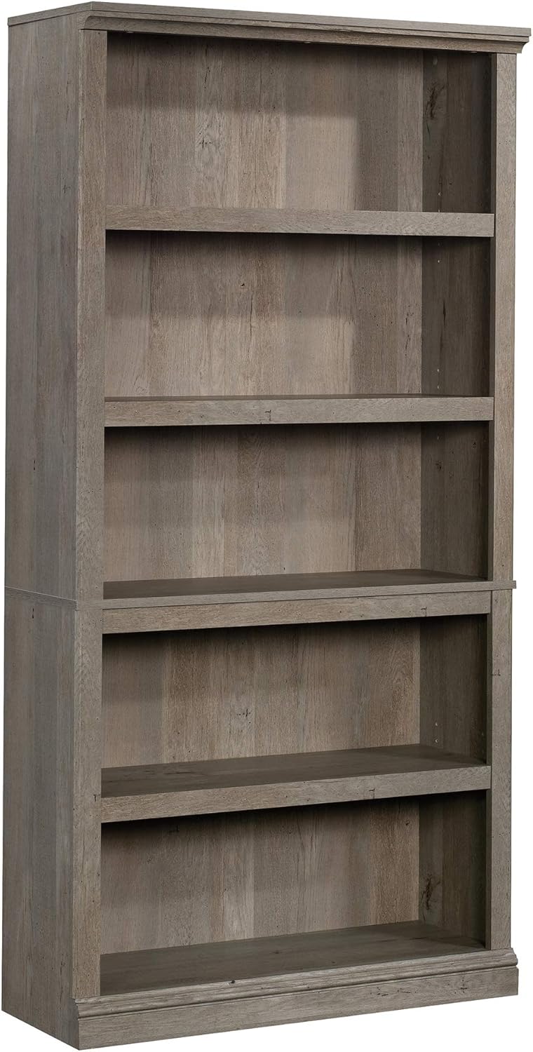 Sauder 5-Shelf Split Bookcase/ Book shelf, Oiled Oak finish