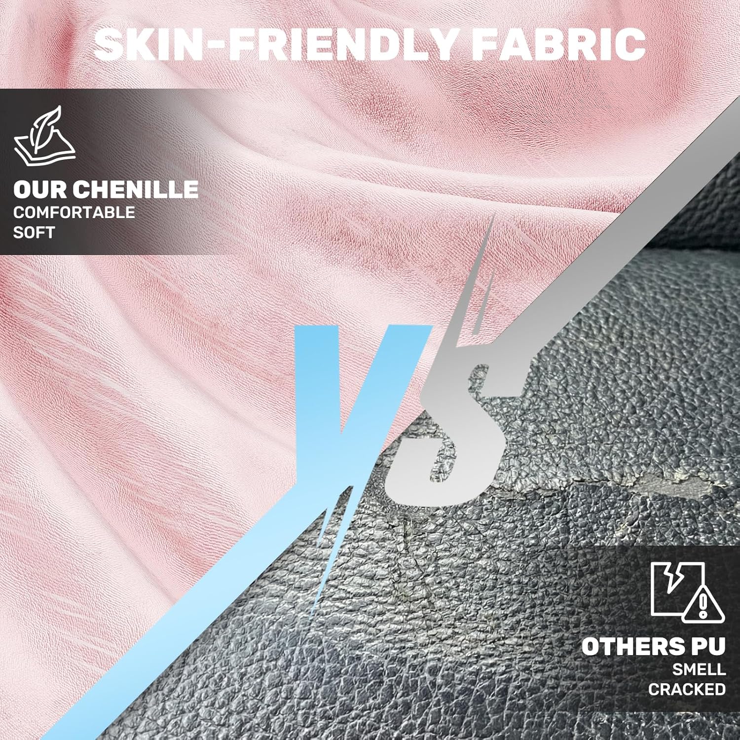 SUKIDA Plush Fabric Gaming Executive Office Chair, Ergonomic High-Back Computer Desk Chair with Large Adjustable Lumbar Support, Headrest and Linked Armrests for Long Hours Sitting Task Chair, Pink