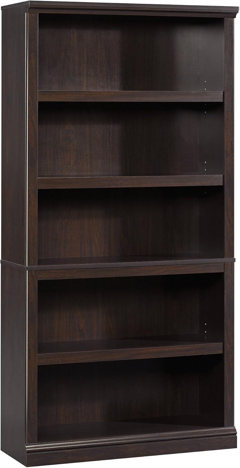 Sauder 5-Shelf Split Bookcase/ Book shelf, Oiled Oak finish