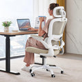 TRALT Office Chair Ergonomic Desk Chair, 330 LBS Home Mesh Office Desk Chairs with Wheels, Comfortable Gaming Chair, High Back Office Chair for Long Hours (White)