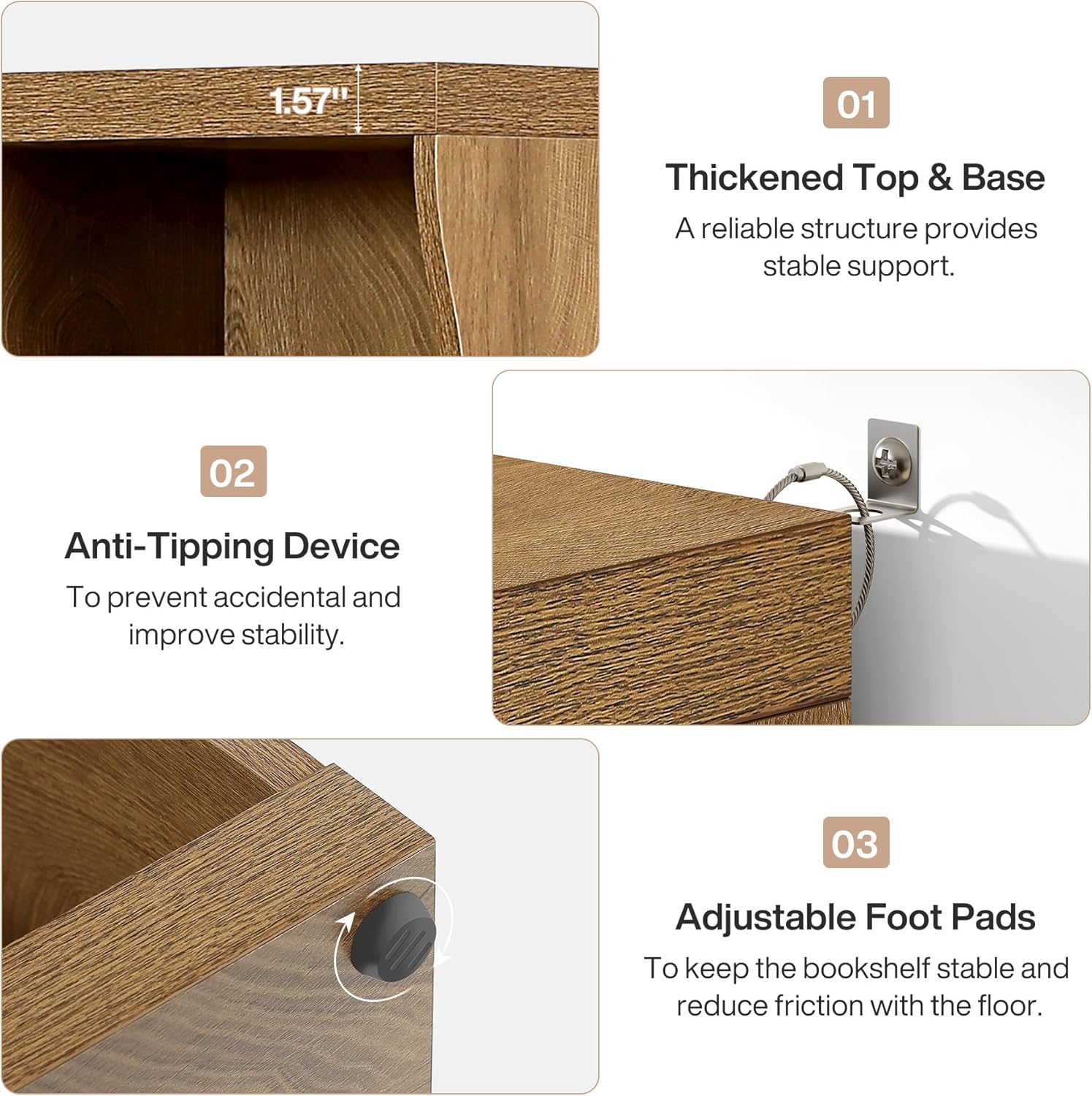 Tribesigns 70.86" Wooden 10 Cubes Bookcase Set of 2, 5-Tier Tall Bookshelf with Unique Curved-Edge Design, Rustic Display Storage Organizer with Open Shelves for Living Room, Home Office, Bedroom (2)